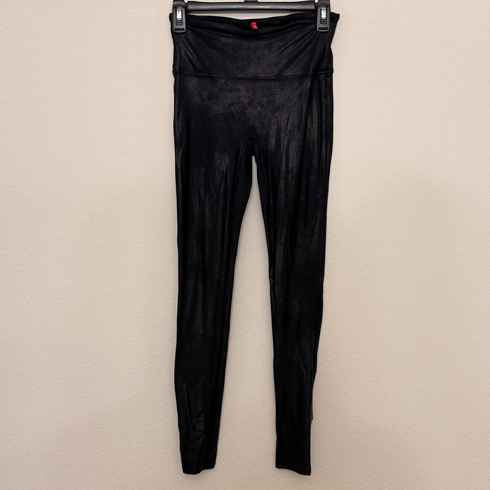 SPANX Faux Leather Ankle Leggings - Size Med